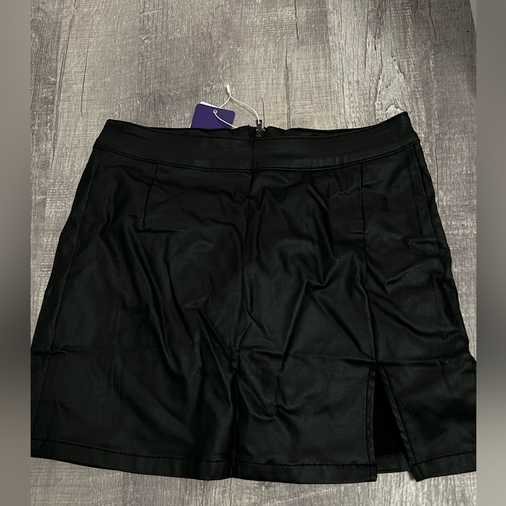 Black pleather mini skirt from Amazon